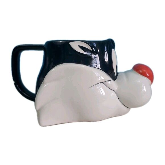 Vintage Looney Tunes 3D Sylvester Cat Cartoon Coffee Ceramic Cup Mug Warner Tea - Picture 1 of 13